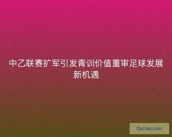 中乙联赛扩军引发青训价值重审足球发展新机遇